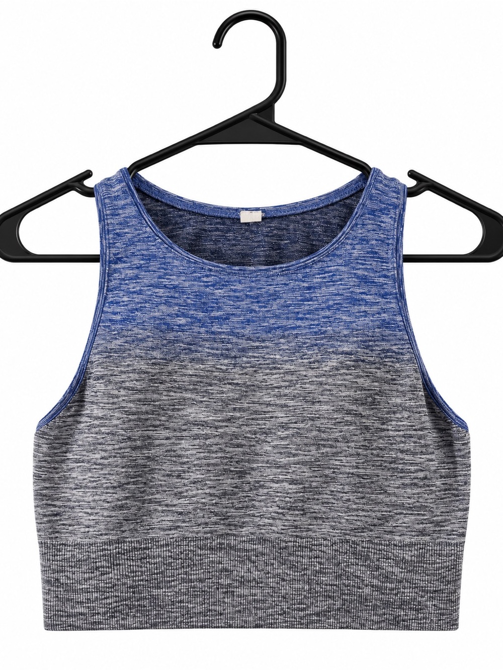 Lululemon Women’s Blue Gray Heathered Racerback Cropped Athletic Tank Top - Picture 2 of 3